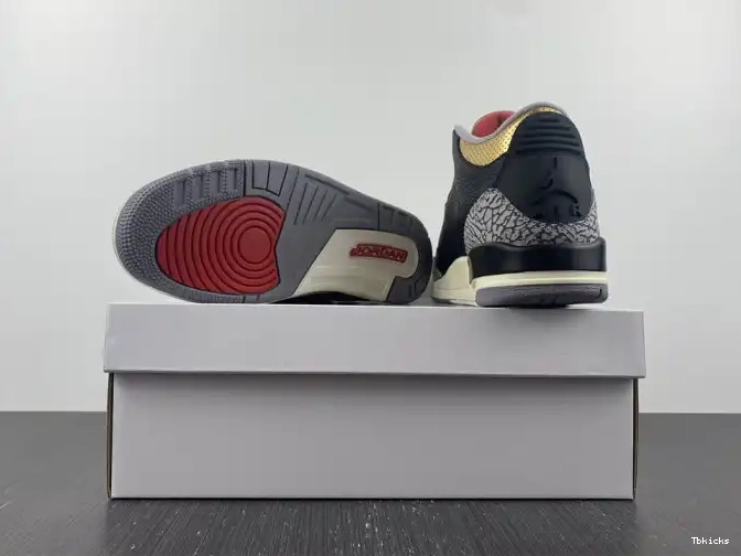 Rep TBK Air Black WMNS Jordan 3 Gold CK9246-067 0517